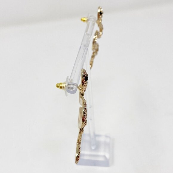 Gold Snake Crystal Body Statement Earrings - Picture 6 of 7